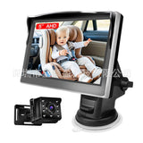 5 inch dual bracket car monitor HD 800*480 infrared camera baby monitor is not color cast - Kid Baby shop