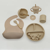 Ensemble de vaisselle en silicone 10 pièces – Édition Ourson Bleu Fumé – Kid Baby Shop