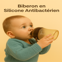 Biberons en silicone antibactériens – Lot de 4, sans BPA, anti-colique