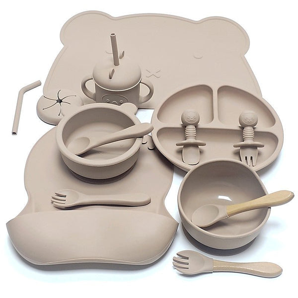 Complete Silicone Mealtime Set – Bear Edition (10 - Piece Set) - Kid Baby shop