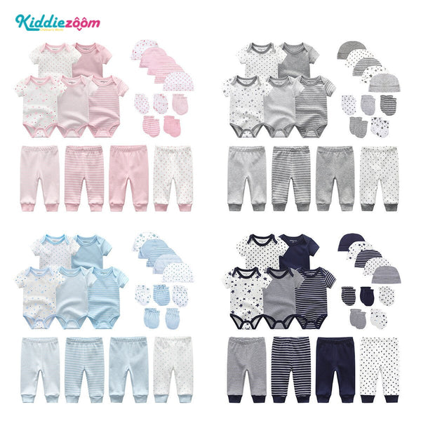 Kiddiezoom Cotton Star 19 - Piece Set Baby Wrap Pants Hat Glove Combo Set Breathable - Kid Baby shop