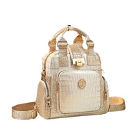 Leather 2024 New Double - Shoulder Backpack Women's Versatile Large - capacity Leather Handheld One - Shoulder Multifunctional Backpack Lightweight Changing Bag Tide - Kid Baby shop