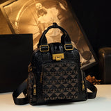 Leather 2024 New Double - Shoulder Backpack Women's Versatile Large - capacity Leather Handheld One - Shoulder Multifunctional Backpack Lightweight Changing Bag Tide - Kid Baby shop