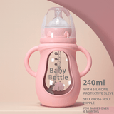 Premium Silicone Baby Bottle with Handles – Anti - Colic & BPA - Free - Kid Baby shop