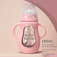 Premium Silicone Baby Bottle with Handles – Anti - Colic & BPA - Free - Kid Baby shop