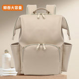 PU leather wind Japanese lightweight large capacity mother and baby diaper storage bag waterproof multi - functional insulation mommy bag business - Kid Baby shop