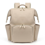 PU leather wind Japanese lightweight large capacity mother and baby diaper storage bag waterproof multi - functional insulation mommy bag business - Kid Baby shop