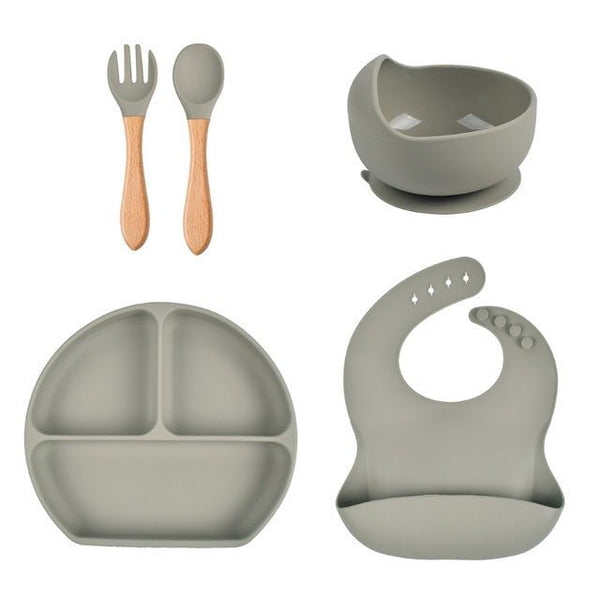 Silicone Baby Feeding Set – 5 - Piece Suction Essentials - Kid Baby shop
