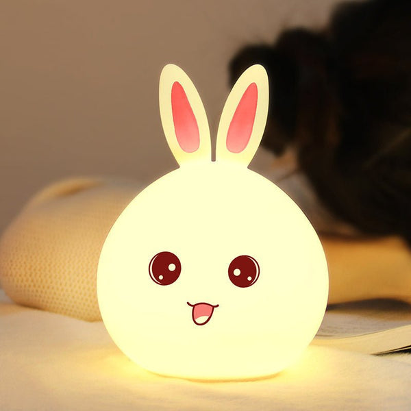 Touch Control Silicone Night Light – USB Rechargeable, 7 - Color LED Lamp for Kids - Kid Baby shop